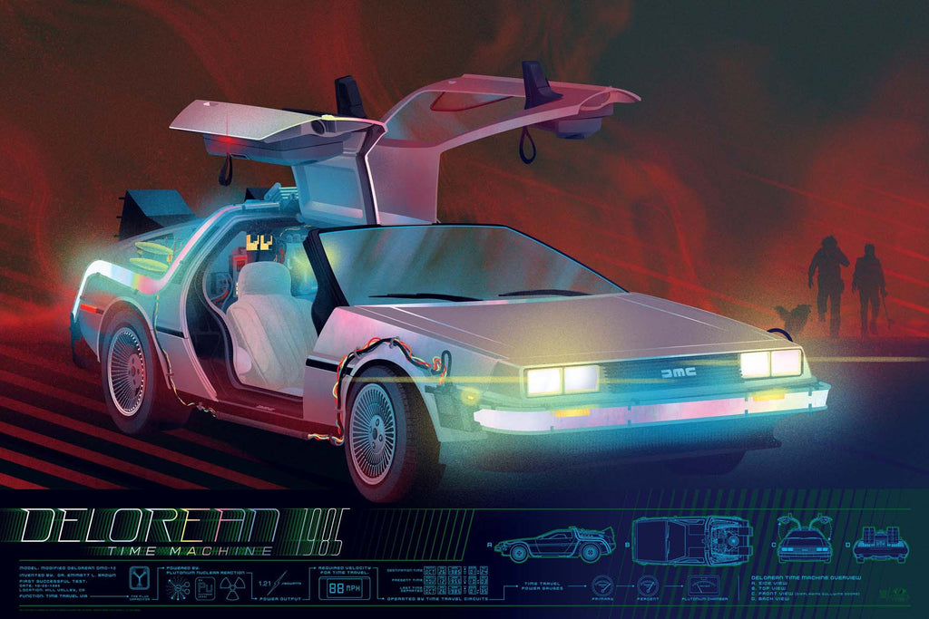 Back To The Future Delorean Infographic Poster by Kevin Tong (Variant)