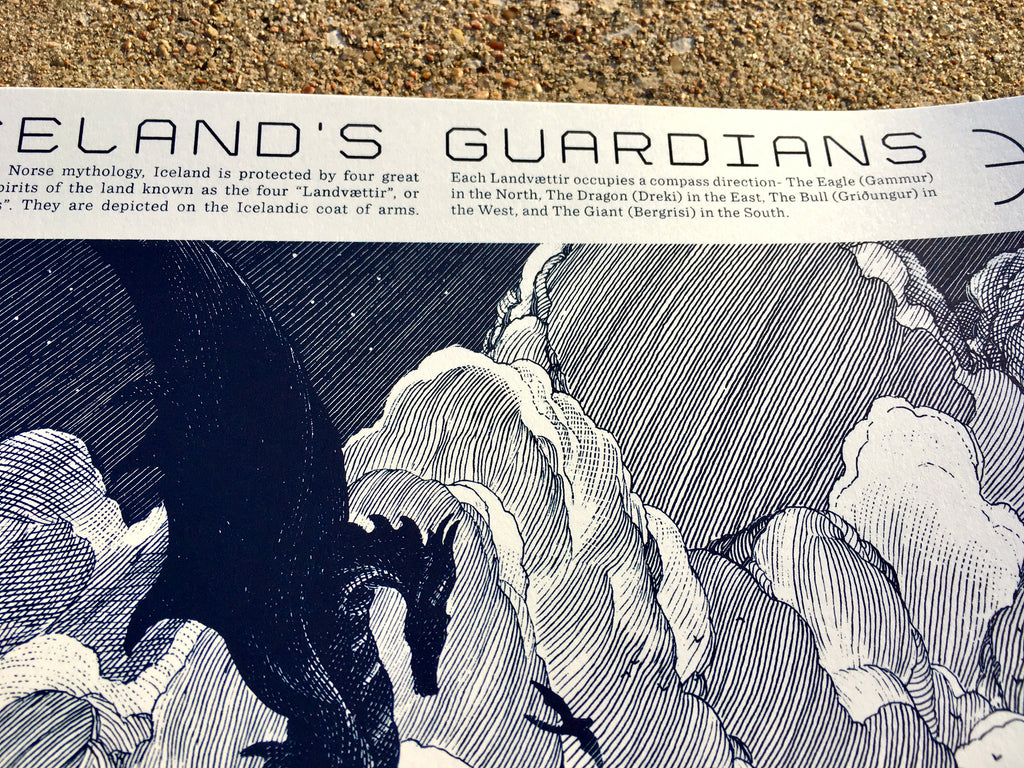 "Iceland's Guardians" Infographic Poster by Nicolas Delort - Regular Version