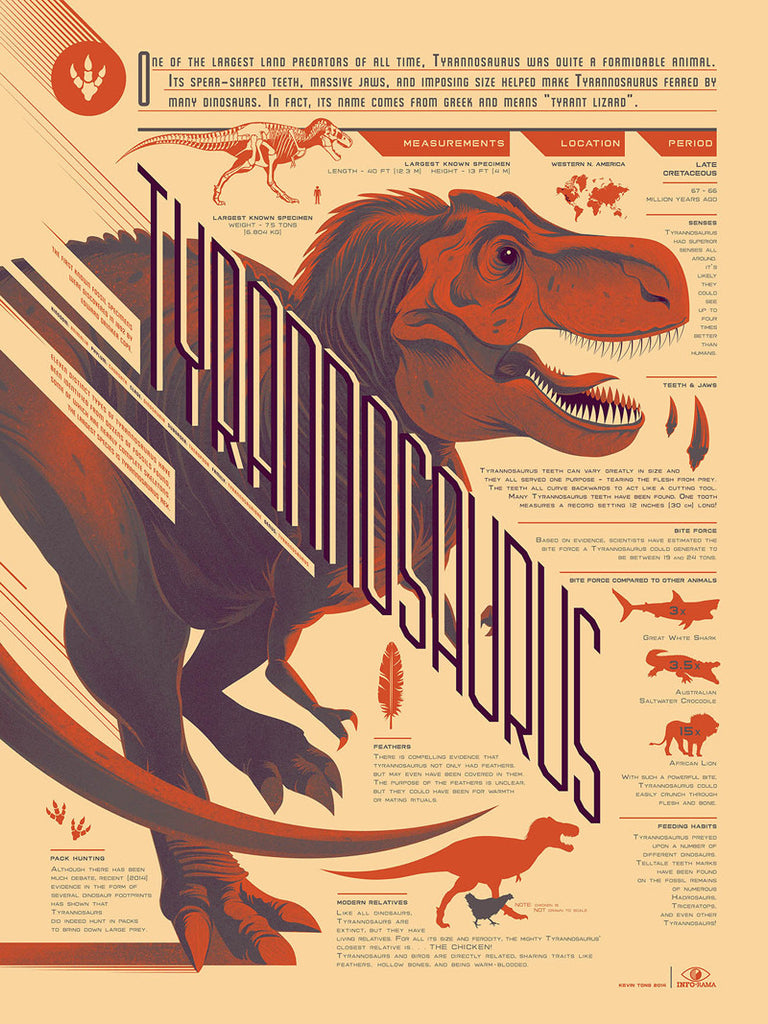 Tyrannosaurus Rex Infographic Poster by Kevin Tong