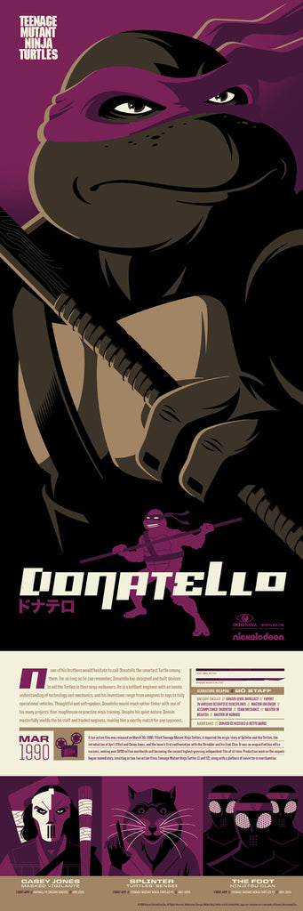 Teenage Mutant Ninja Turtles Donatello Infographic Poster by Tom Whalen